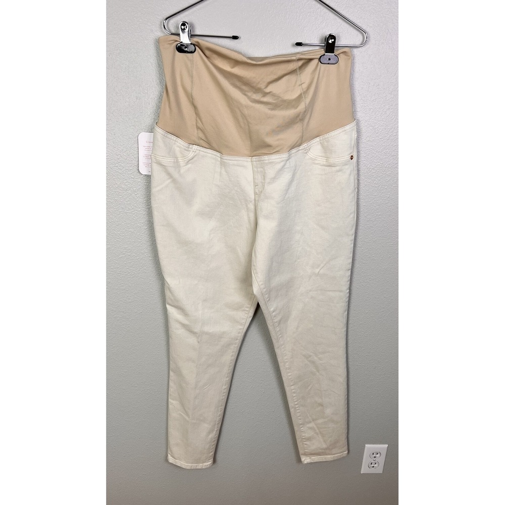 Isabel Maternity Sz 6 White‎ Crossover Panel Skinny Entubado Jeans